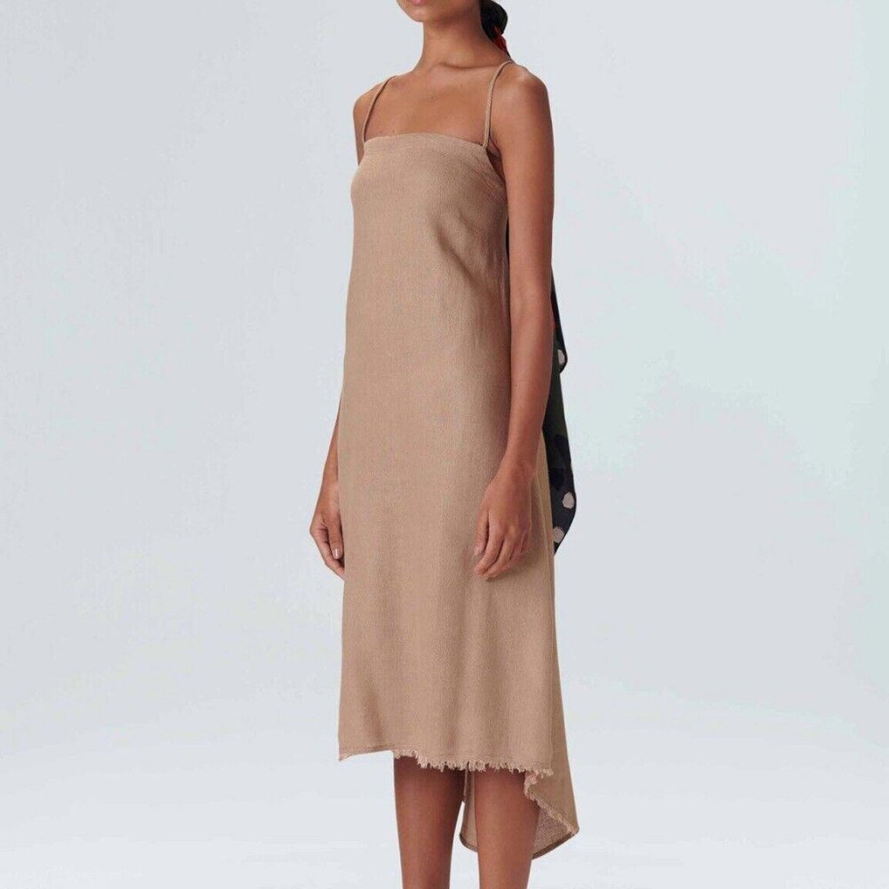 Women’s VESTIDO LINHO‎ RECICLADO OSKLEN Dress Tan Size Small (dress Only)
